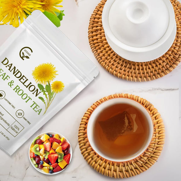 Organic Dandelion Leaf & Root Tea, Supports Kidney Function and Healthy Digestion, Caffeine Free, 40 Tea Bags Dandelion Leaf & Root 40 Count (Pack