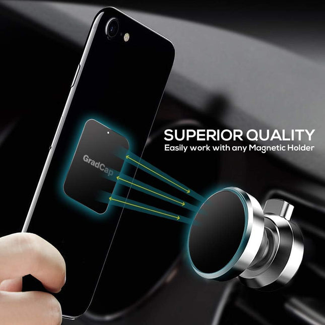 GradCap Magnetic Phone Mount Metal Plates, 4 Packs Ultra Thin Metal Discs