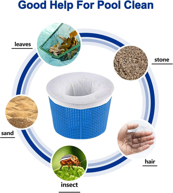 50 Pack Pool Skimmer Socks for Pool Filters, Filters Baskets and Skimmers to Filter Debris and Leaves, Protact Filter System of Inground and Above