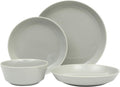 Gibson Home Summer Shades 16 Piece Plates and Bowls Dishes Service for 4 Porcelain Dinnerware Set - Grey Grey (Summer Shades) Service for 4 (16pcs)