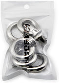 Yasorn 5pcs M8/0.32" Stainless Steel 304 Lifting Ring Eye Bolt Set - Heavy Duty Industrial Grade, Corrosion Resistant, Silver, Perfect for