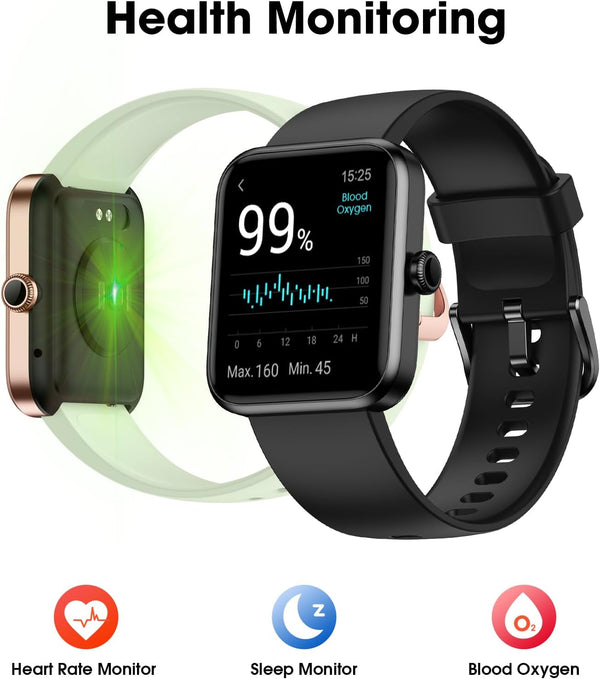Fitness Tracker Watch, Step Tracker with Heart Rate, Blood Oxygen Sleep Monitor, IP68 Waterproof Pedometer, Step Calorie Counter, Health Fitness