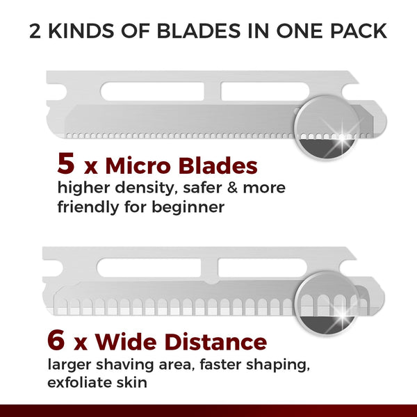 ZOMCHI Eyebrow Razor and Face Razor for Women and Men, Reusable Metal Handle with 11 Refill Blades, Dermaplane Razor with Protective Silicone Cap,
