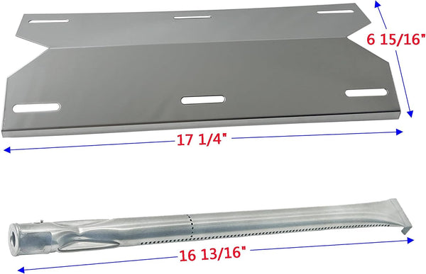 Parts Kit DG105 Replacement for Charmglow Home Depot 3 Burner 720-0230; 720-0036-HD-05 Gas Grill Burners & Heat Plates (Stainless Steel Burner +