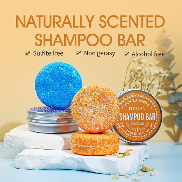 LIYALAN Shampoo Bar for Hair Solid Soap(2 Pack) Rosemary and Jasmine Shampoo Bar,Deep Cleansing Hair Shampoo for Fine Oily Hair Rosemary+Jasmine