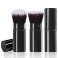 Retractable Kabuki Brush, 2 Pack Travel Foundation Face Makeup Brush Set Black