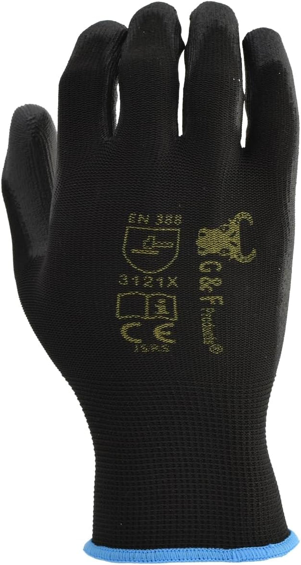 G & F Work Gloves for Men, Lightweight Grip, Polyurethane Coated, Touchscreen Compatible, Flexible & Breathable, Durable Construction, Ideal for