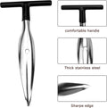 2 PCS Coconut Opener Tool Set Coconut Meat Remover Stainless Steel Coconut Opener Scraper Knife Coconut Punch Tool with Durable Non-Slip Wooden