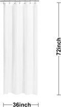 N&Y HOME Fabric Shower Curtain or Liner 36 X 72 Inches Bath Stall Size with 2 Bottom Magnets, Hotel Quality, Washable, Water Repellent, White Spa