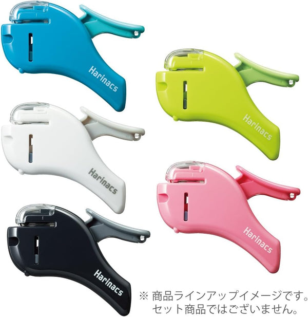Kokuyo Stapleless Stapler, Harinacs Handheld Staple-Free, Up to 5 Sheets No Staple Binding, Portable Holeless Compact Alpha, Green, Japan Import