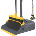Upgrade Broom and Dustpan Set, Broom with Dustpan Combo Set, Self-Cleaning with Dustpan Teeth, Indoor&Outdoor Sweeping, Stand Up Broom and Dustpan