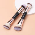 KINGMAS Foundation Makeup Brushes, 2Pcs Premium Double-Ended Makeup Brush (Flat/Angled/Angled Round/Tapered Top) for Buffing Liquid, Cream,