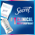 Secret Clinical Strength Antiperspirant Deodorant for Women, Waterproof, 3X Stress Protection, 72Hr Sweat & Odor Protection, PH Balancing