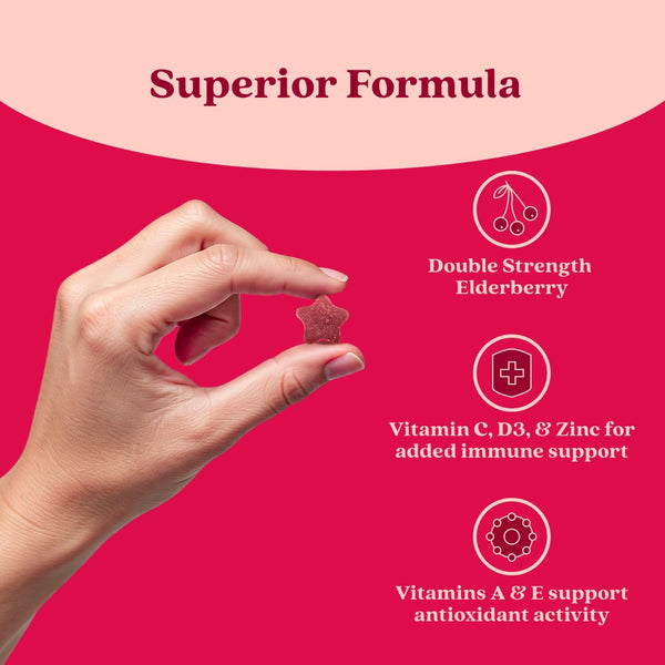Belive Elderberry Gummies with Zinc and Vitamin C, D, A, E, B12-50 Ct I Immune Support Supplement for Healthy Bones & Teeth, Vegan, Keto & Non-Gmo