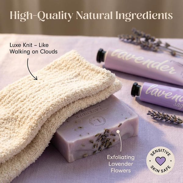 Unboxme Lavender Spa Gift Set - Relaxation Gifts for Women with Candle & Bath Bombs - Perfect Self-Care Gift for Women, Birthdays, Christmas, Get