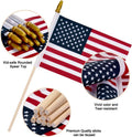 12 Pack Small American Flags on Stick Small US Flags/Mini American Flags for Outside 4x6 Inch American Hand Held Stick Flags with Kid-Safe Spear