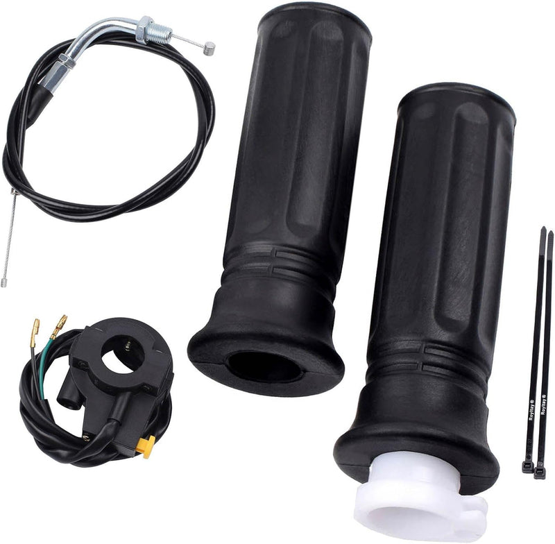 7/8" Twist Throttle Accelerator Handle Grips, 75" Throttle Cable With ON OFF Switch for Mini Bike 49cc 50cc 80cc 90cc 110cc 125cc 212cc Pit Bike