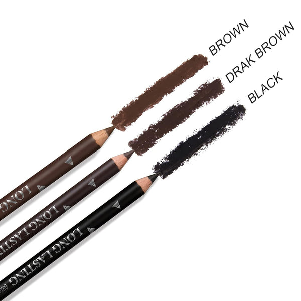 12 Pcs Dark Brown Eyebrow Pencil Eyeliner Makeup，Soft Textured，Easy to Color，Waterproof，Long Lasting Eyebrow Tint Pen for Fills in Sparse Areas