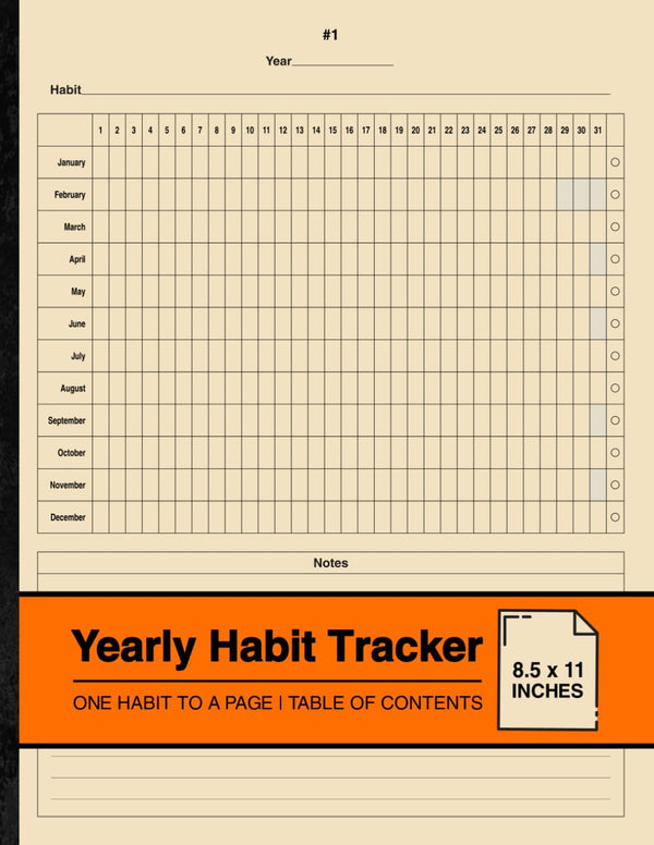 Yearly Habit Tracker: Habit Tracking Notebook | Large