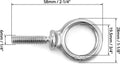 QWORK Eye Bolt, 5 Pack 1/4" - 20 x 1" Marine Grade Stainless Steel Lifting Ring Threaded Eyebolts