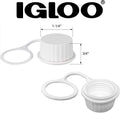 Igloo Cooler Threaded Drain Plug Caps with Plastic Tether 20049 White Small