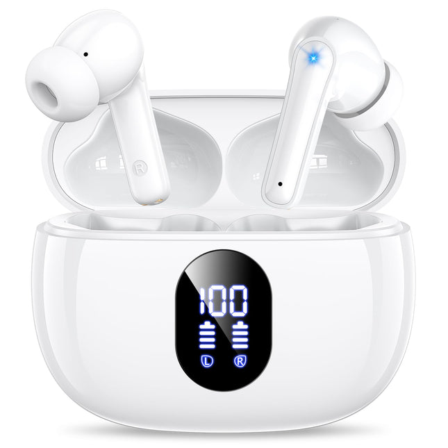 Wireless Earbuds, 2025 Ear Buds with Big Bass Stereo Sound, Lightweight Bluetooth Earbuds with 48 Hours Playtime, In-Ear