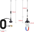 75 ohm FM Antenna, Outdoor Antenna WiFi Stereo TV Indoor, 1.5m SMA-Male Connector Magnetic Transmitter Cable, 16.4Ft Extension Cable with 6pcs