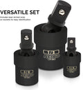 NEIKO 02486A Impact Universal Joint-Socket Swivel Set, Socket Extension Set Made From Cr-Mo with Included 1/4-, 3/8-, and 1/2-Inch Sockets, Set of