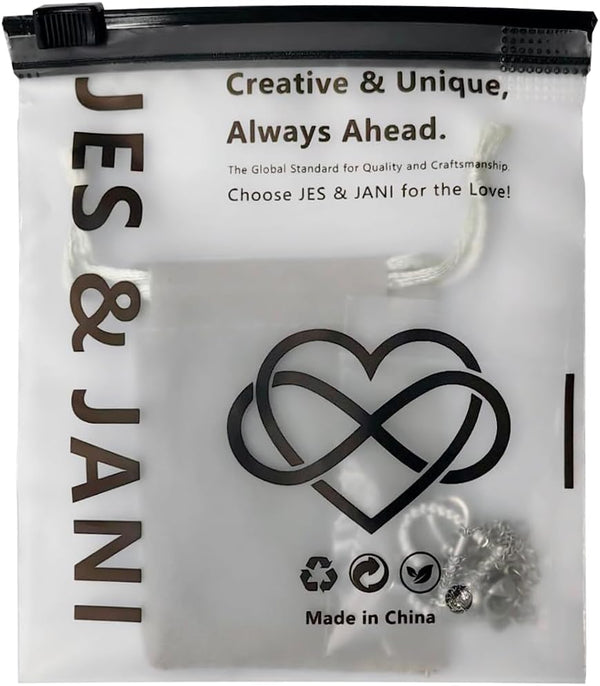 JES & JANI Infinity Heart Necklace for Women, Love Heart Pendant with Cubic Zirconia and Infinity Necklace for Girlfriend Contemporary