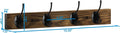 VERTORGAN Coat Hooks Wall Mounted, Wooden Hat Rack with 4 Hooks for Entryway, Bathroom,Bedroom(Brown) 1 Pack Brown