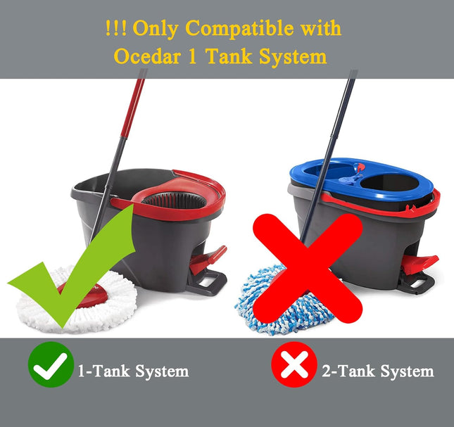 4 Pack Spin Mop Refill Replacement Head Compatible with Ocedar Easywring Spinning Mop - Microfiber Mop Replace Heads