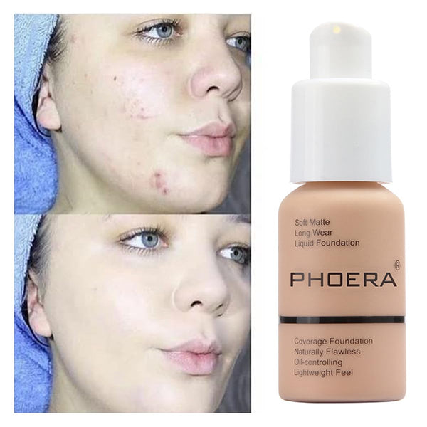 PHOERA Foundation, Natural Foundation Makeup, 104 Buff Beige, 30ml, 2 Pack | Full Coverage Foundation, Flawless, Long Lasting, Waterproof No