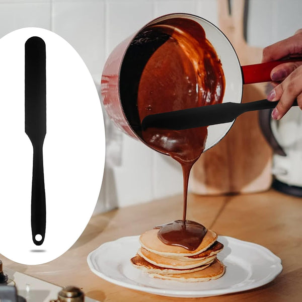 2 Pieces Long Handle Silicone Jar Spatula Non-Stick Rubber Scraper Silicone Scraper for Jars, Smoothies, Blenders Cooking Baking Stirring Mixing