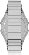 Timex Men's Classic Digital 34mm Watch Stainless Steel/Digital Silver/Silver-Tone