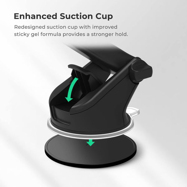 iOttie Easy One Touch Signature Dashboard & Windshield Universal Car Mount Phone Holder Desk Stand with Suction Cup Base and Telescopic Arm for