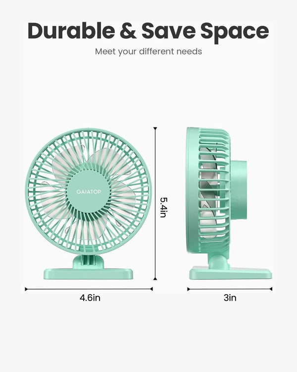 Gaiatop USB Desk Fan, Small But Powerful, Personal Portable Quiet 3 Speeds, Adjustable Mini Table Desktop fan for Cooling Home Office Car Summer