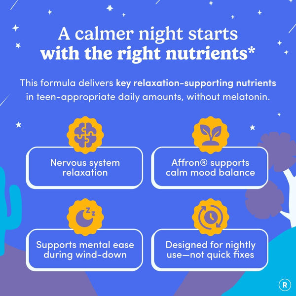 First Day Teens’ Nighttime Reset Calming Magnesium Gummies – Sleep Aid Supports Peaceful Rest, Balanced Mood & Energy – Supplement with Magnesium
