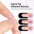 Beetles Gel Nail Kit Short Almond, with Dehydrator and Primer | 576Pcs Half Matte Etch-X Gel Nail Tips Solid Nail Glue Mini Lamp Acrylic Tips DIY