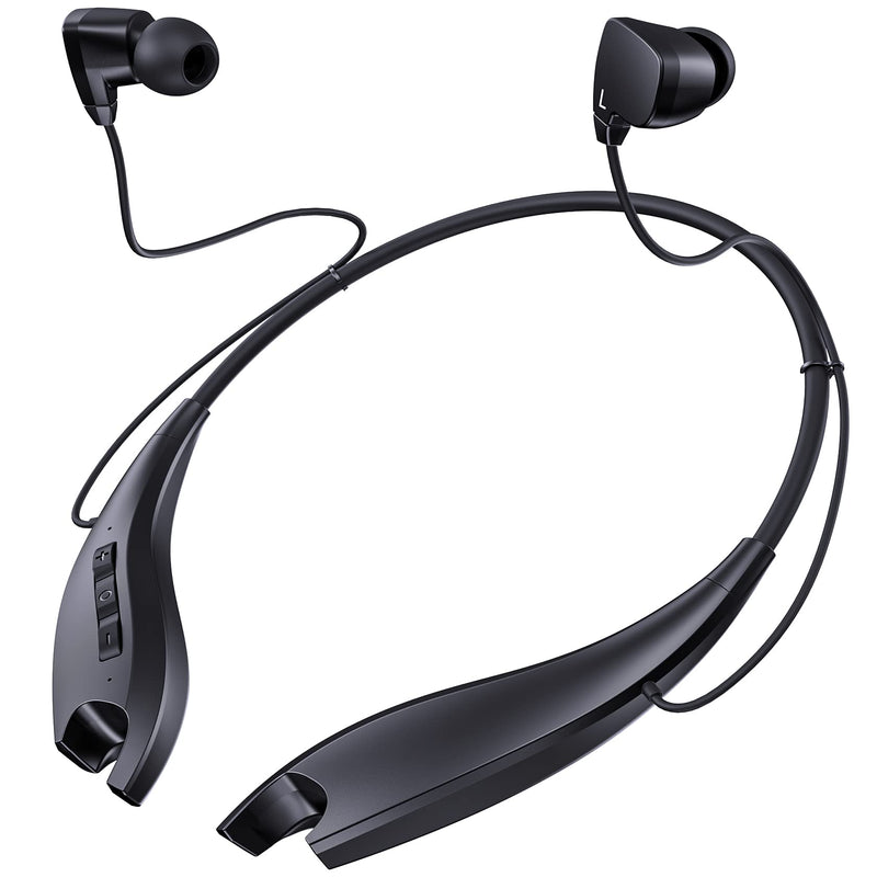 Neckband Bluetooth Headphones, around the Neck Headphones 24H+ Playtime, Bluetooth Headsets with Call Vibration, Shark Jaw Design Wireless