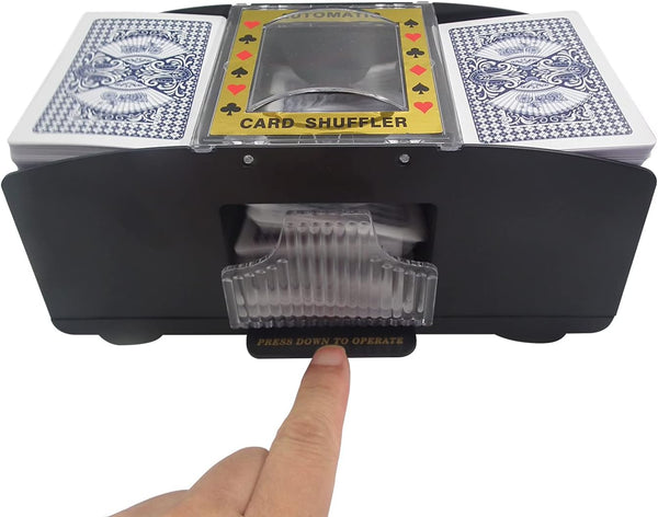 Automatic Card Shuffler, 1-2 Deck Battery-Operated Electric Poker Card Shuffler Machine, for Playing Cards/UNO
