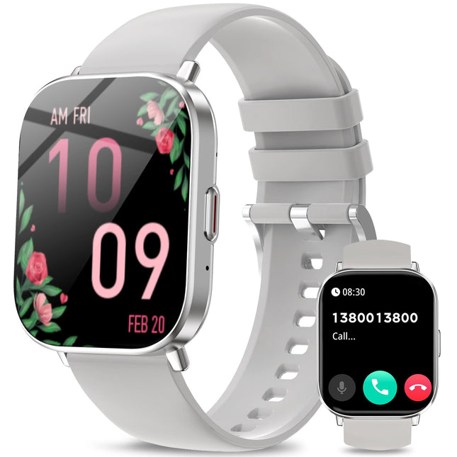 Smart Watches for Men Women(Call Receive/Dial),2.01” Touch Screen Fitness Tracker with Blood Pressure/Heart Rate/Sleep M