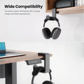 EURPMASK Rotating Headphone Stand - PC Gaming Headset Holder, Adjustable Clamp-on Under Desk Hanger With 360 Degree Swivel & Cable Clip Organizer