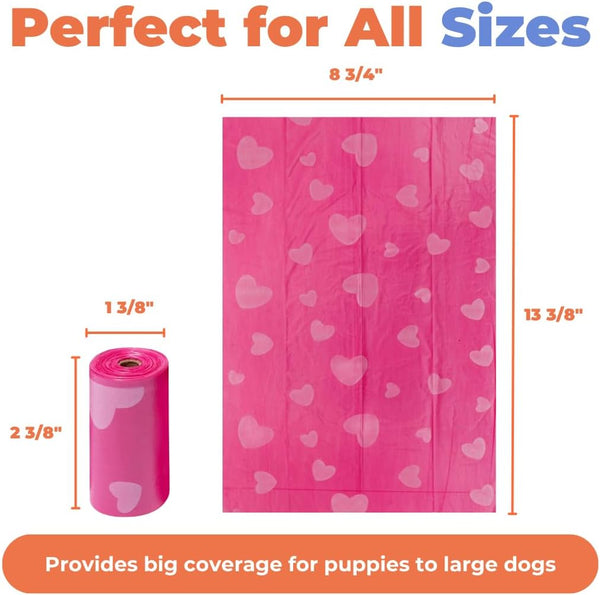 Best Pet Supplies Dog Poop Bags for Waste Refuse Cleanup, Doggy Roll Replacements for Outdoor Puppy Walking and Travel, Leak Proof and Tear