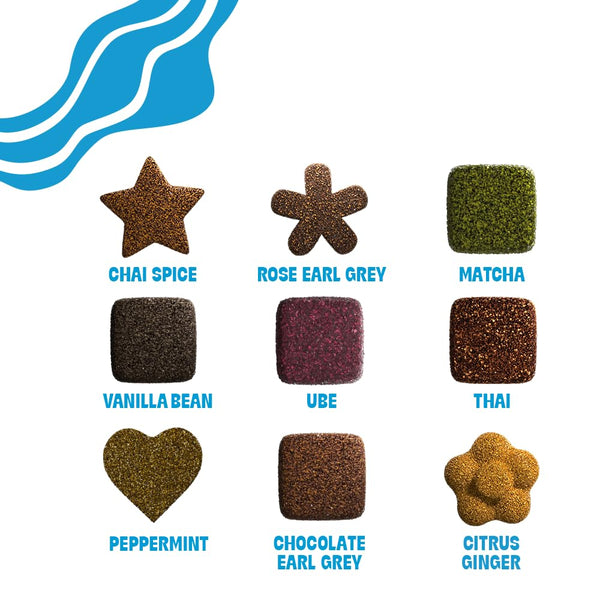 Tea Drops Gift Set | Organic Dissolvable Loose Leaf Tea | Chai Spice Chocolate Earl Grey Citrus Ginger Rose Matcha Peppermint Ube Vanilla Bean