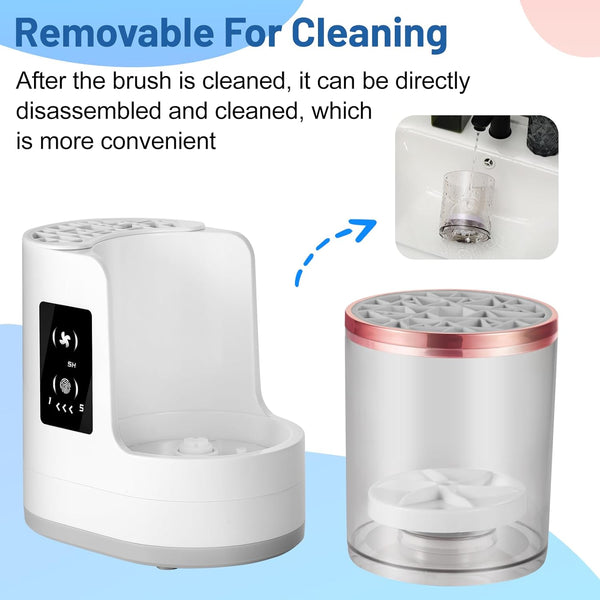 3 in 1 Electric Makeup Brush Cleaner Machine - 2/5 Hour Drying, One-Touch Touchscreen Makeup Brush Cleaner Machine, Universal Fit for All Brush