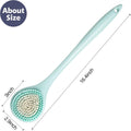 BEDELITE Back Scrubber for Shower, Long Handle 16.4 Inches, Blue, 1 Pack | Soft Back Brush for Shower, Exfoliating Scrubber, Non-Slip Curved Long