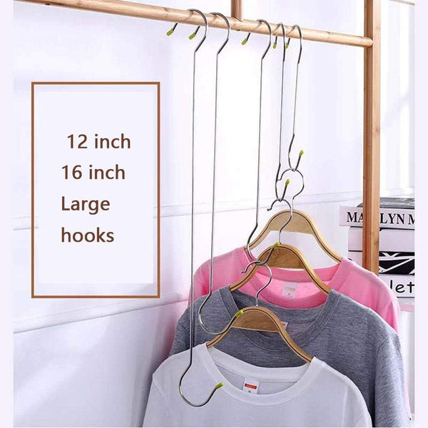 K Y KANGYUN 6 Pack 16 Inch Extra Large S Hooks Heavy Duty Plant Hanging Hook Long S Shaped Extension Hooks for