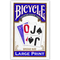 Bicycle Large Print Bridge Size Playing Cards - Easy-To-Read Deck for Seniors - Red or Blue