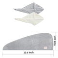 M-bestl 2 Pack Hair Towel Wrap,Absobent Hair Drying Towel with Buttons, Microfiber Hair Towel Wrap to Dry Hair Quickly (Beige&Gray)