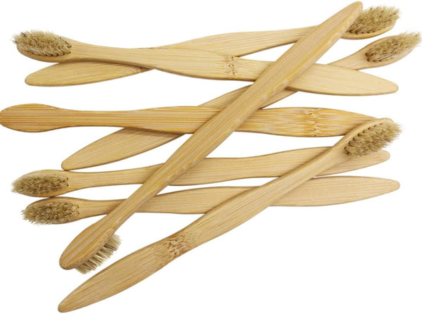 Bamboo Toothbrush Boar Bristles 100% Biodegradable and Natural 8 Pieces of One Pack